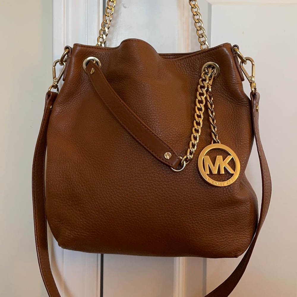 Michael Kors brown leather hobo shoulder bag